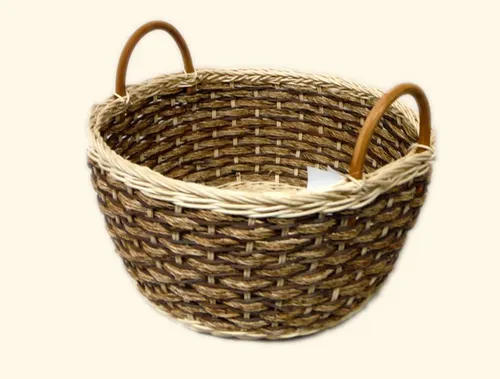 Canasta De Ratan 1 Pieza 33x33x17/25cm Mimbre Arcon 316266g
