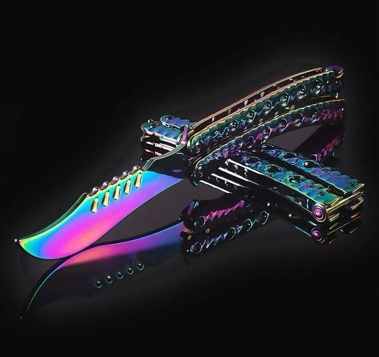 canivete butterfly fantasy metal balisong fade lol cs go r 59