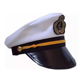 Cap Chapéu Capitão Quepe Ancora Marinha Marinheiro Fantasia