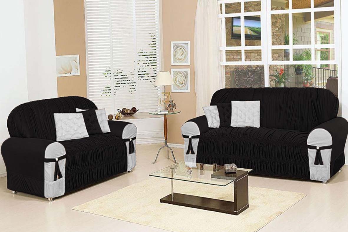 Capa Protedora De Sofa Glamour 2 E 3 Lugares Preto Branco R 207 Capa Protedora De Sofa Glamour 2 E 3