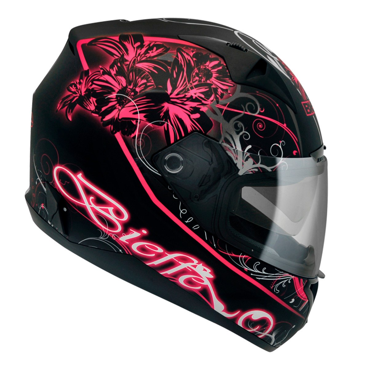 Capacete Feminino Bieffe B 40 B40 Lirium Preto Fosco Adesivo Onca Geladeira ~ Capacete Feminino Bieffe B 40 B40 Lirium Preto Fosco