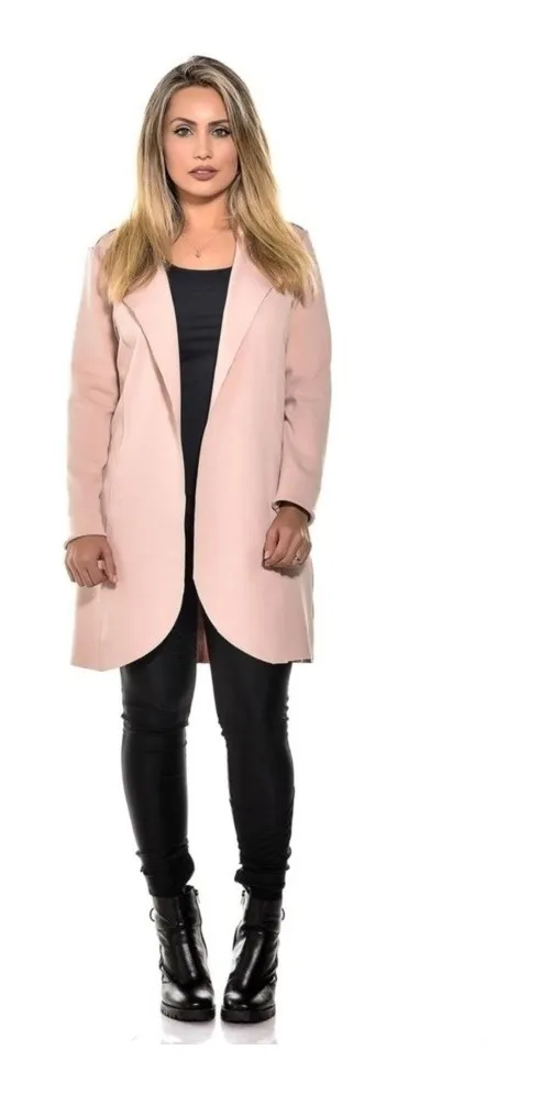 GAROTA ESTILOSA | Cardigan Casaco Tecido Neoprene Plus Size - R$ 159,99