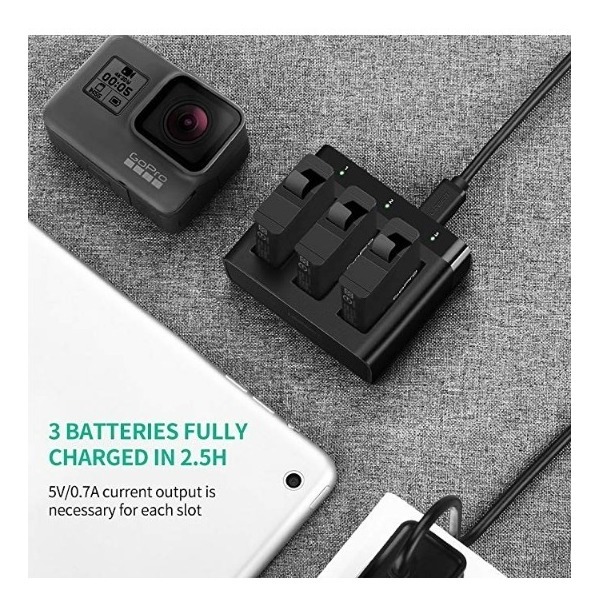 Usb Triple 3 Batería Cargador 5v 2a Carga Banco Para Gopro Hd Hero 3 3 Black