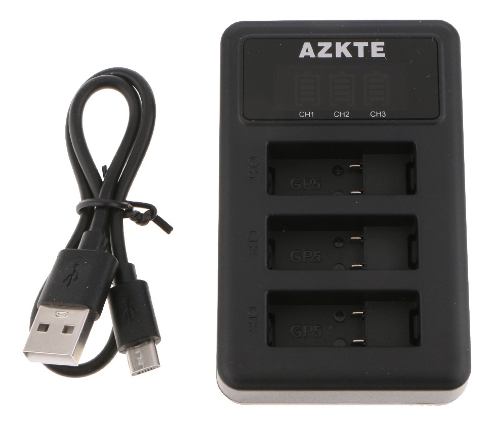 Usb Triple 3 Batería Cargador 5v 2a Carga Banco Para Gopro Hd Hero 3 3 Black