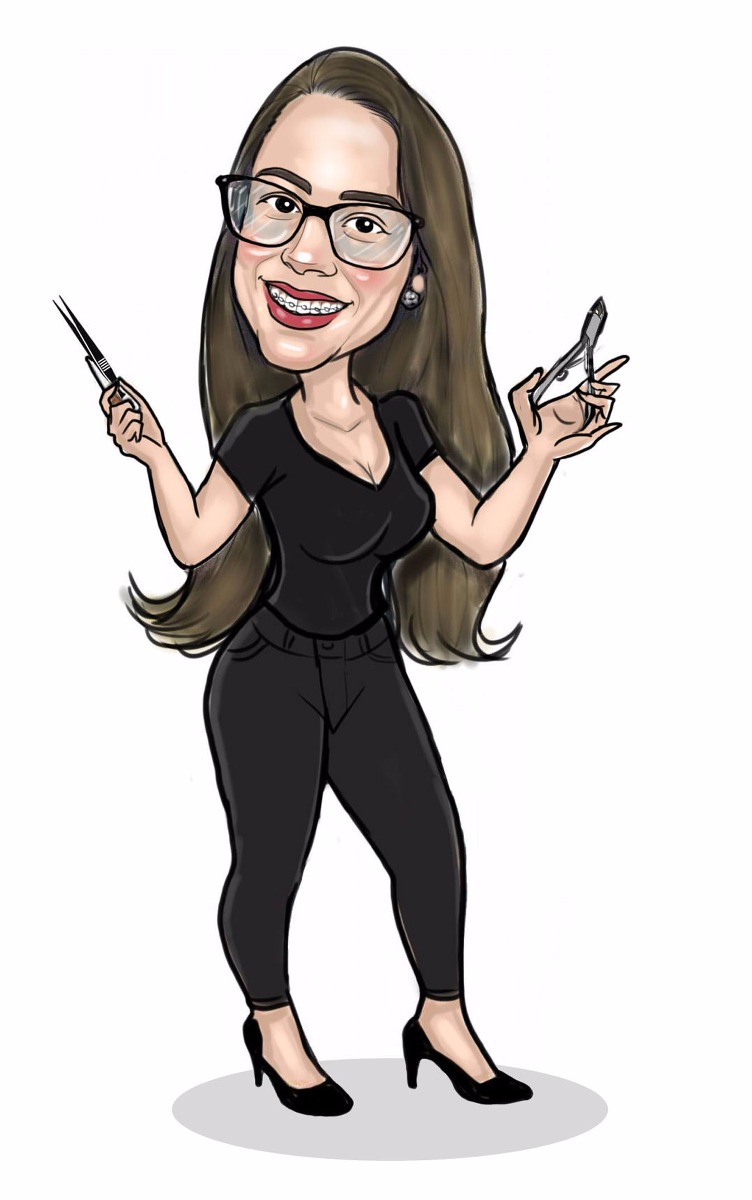 caricatura digital de manicure