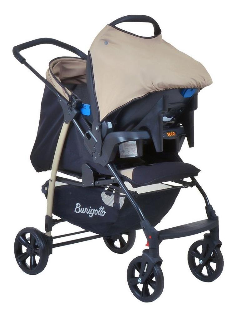 Carrinho De Bebê Burigotto Ecco Cappuccino + Base - R$ 917,00 em Mercado Livre