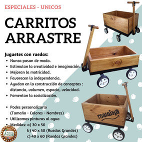 carro de arrastre para niños madera