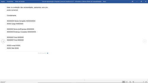 Carta De Apresentação E Proposta Comercial Consultoria Em 