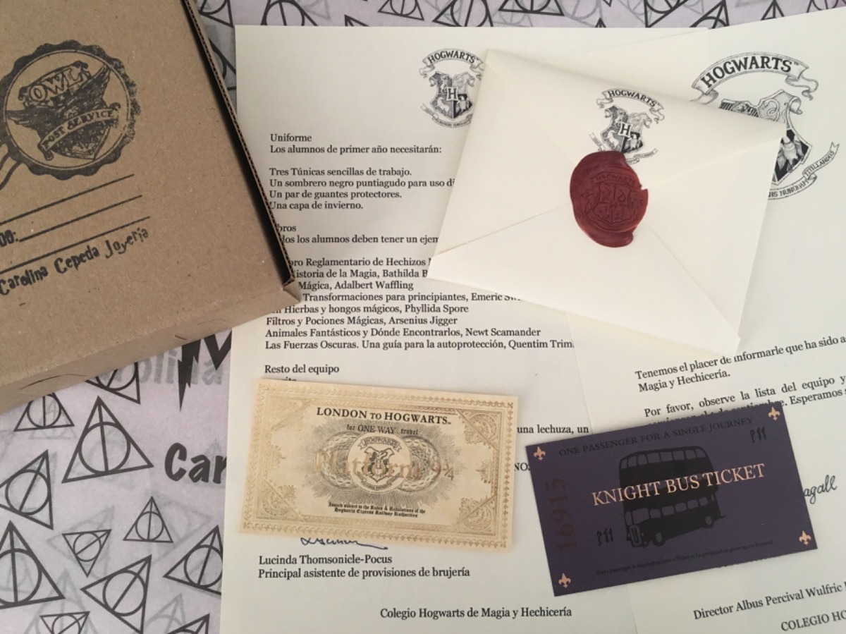 Carta De Hogwarts Harry Potter Boleto Dorado Y Noctámbulo 