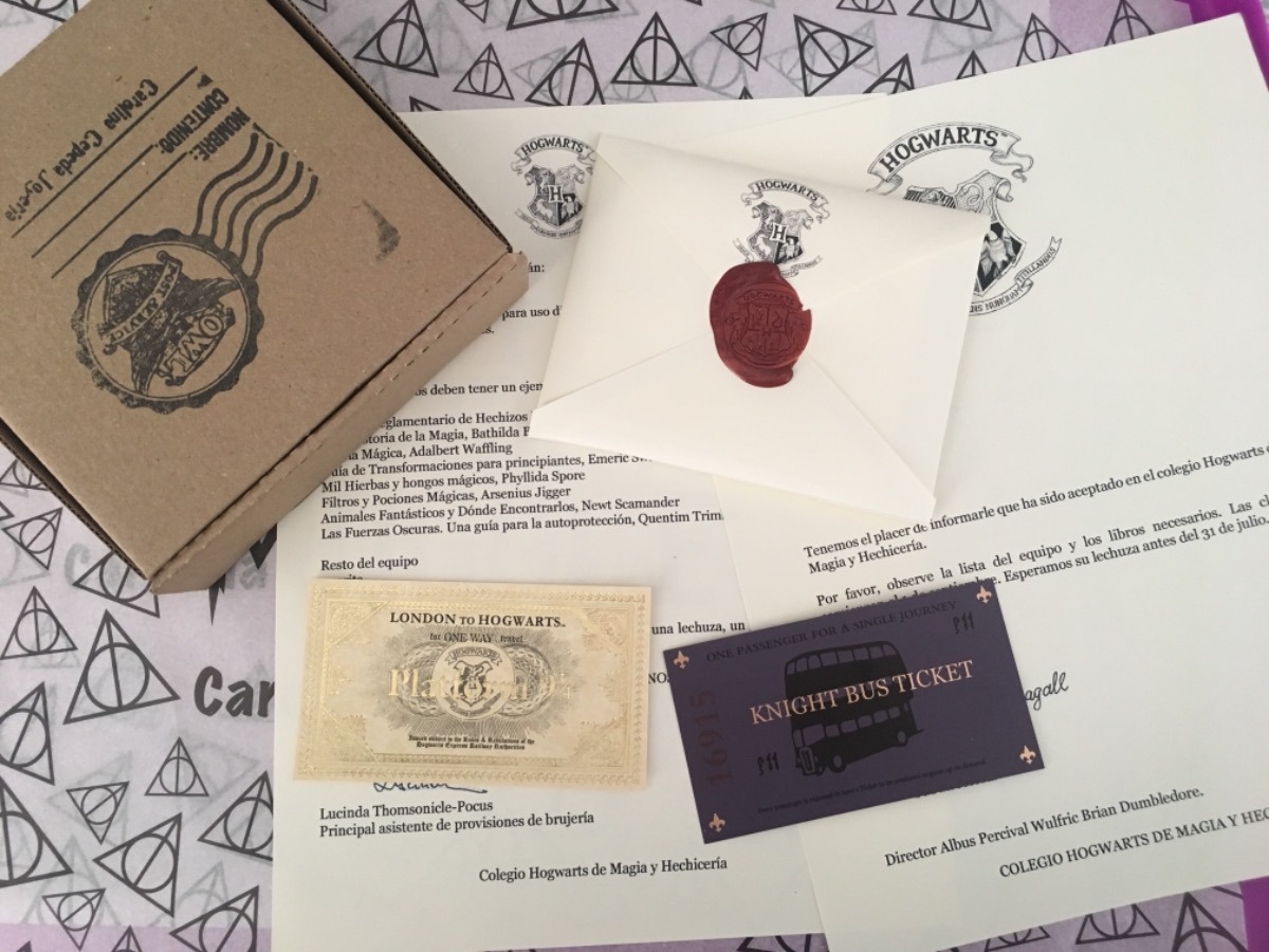 Carta De Hogwarts Harry Potter Boleto Dorado Y Noctámbulo 