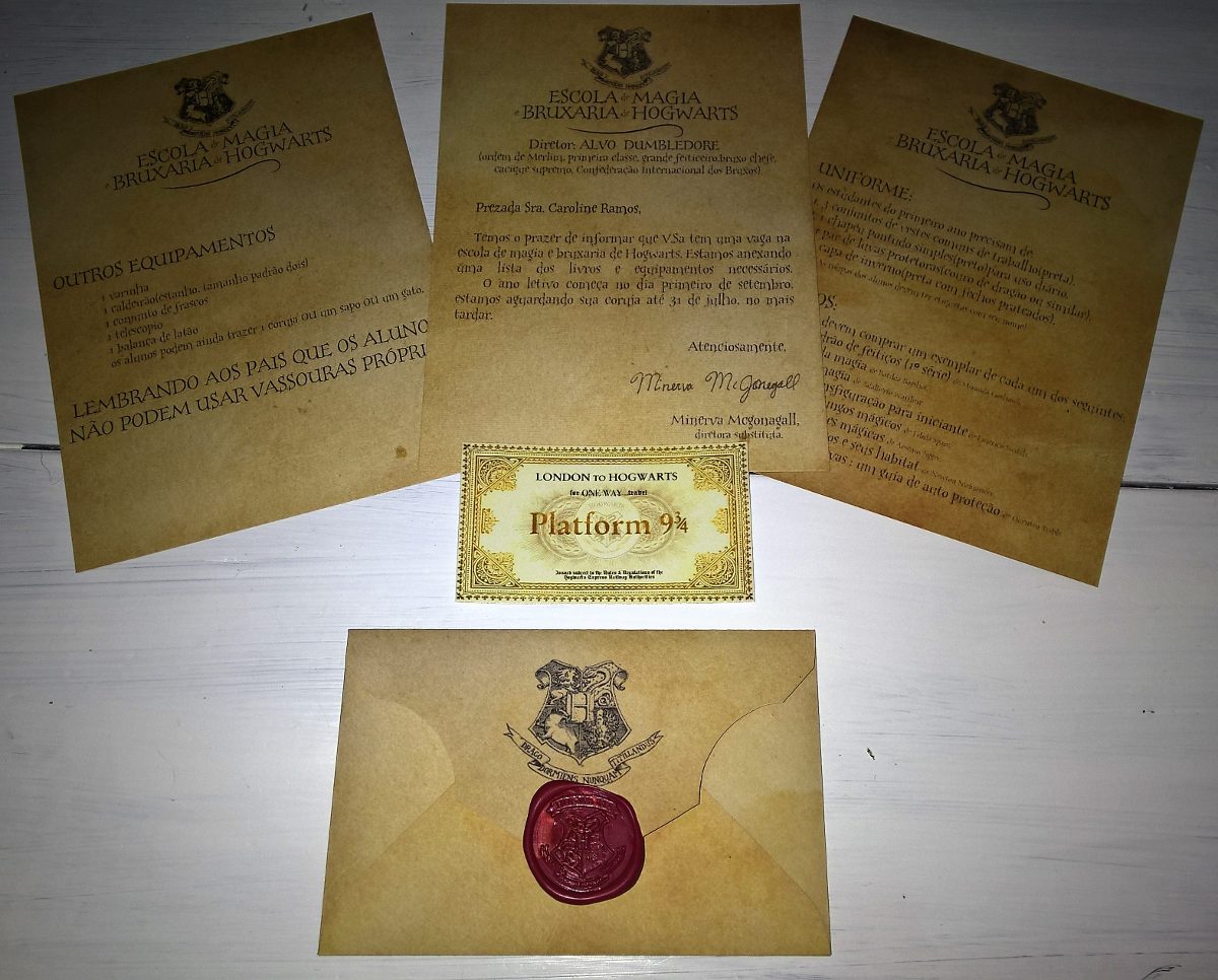 Carta De Hogwarts Personalizada - R$ 39,00 em Mercado Livre