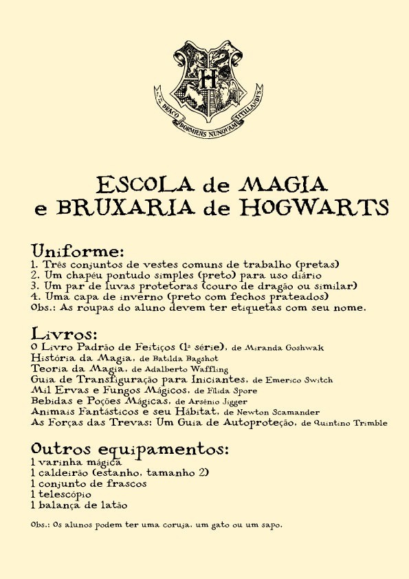 Carta De Hogwarts Personalizada Harry Potter - Frete 
