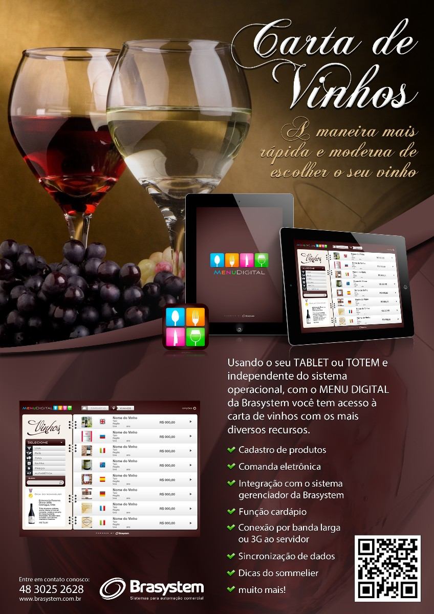 Carta De Vinho Digital Para Tablet Android - R$ 89,00 em 