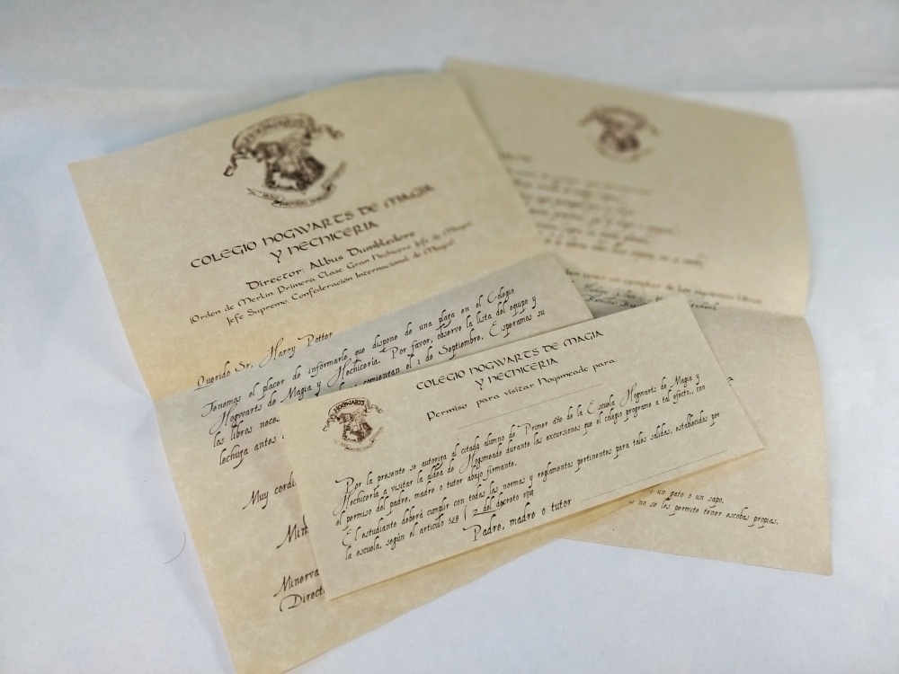 Carta Hogwarts Personalizada (ingles / Español) - $ 117.00 
