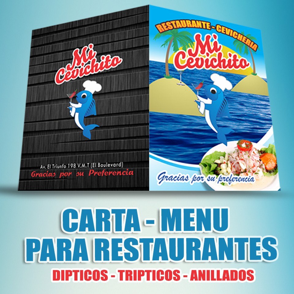 Carta Menu Para Restaurantes Y Bares - S/ 23,00 en Mercado 