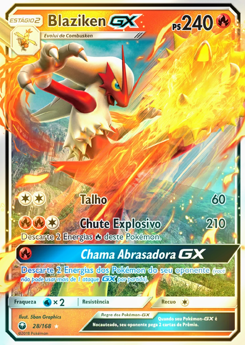 Carta Pokémon Blaziken Gx Tempestade Celestial - R$ 34,90 