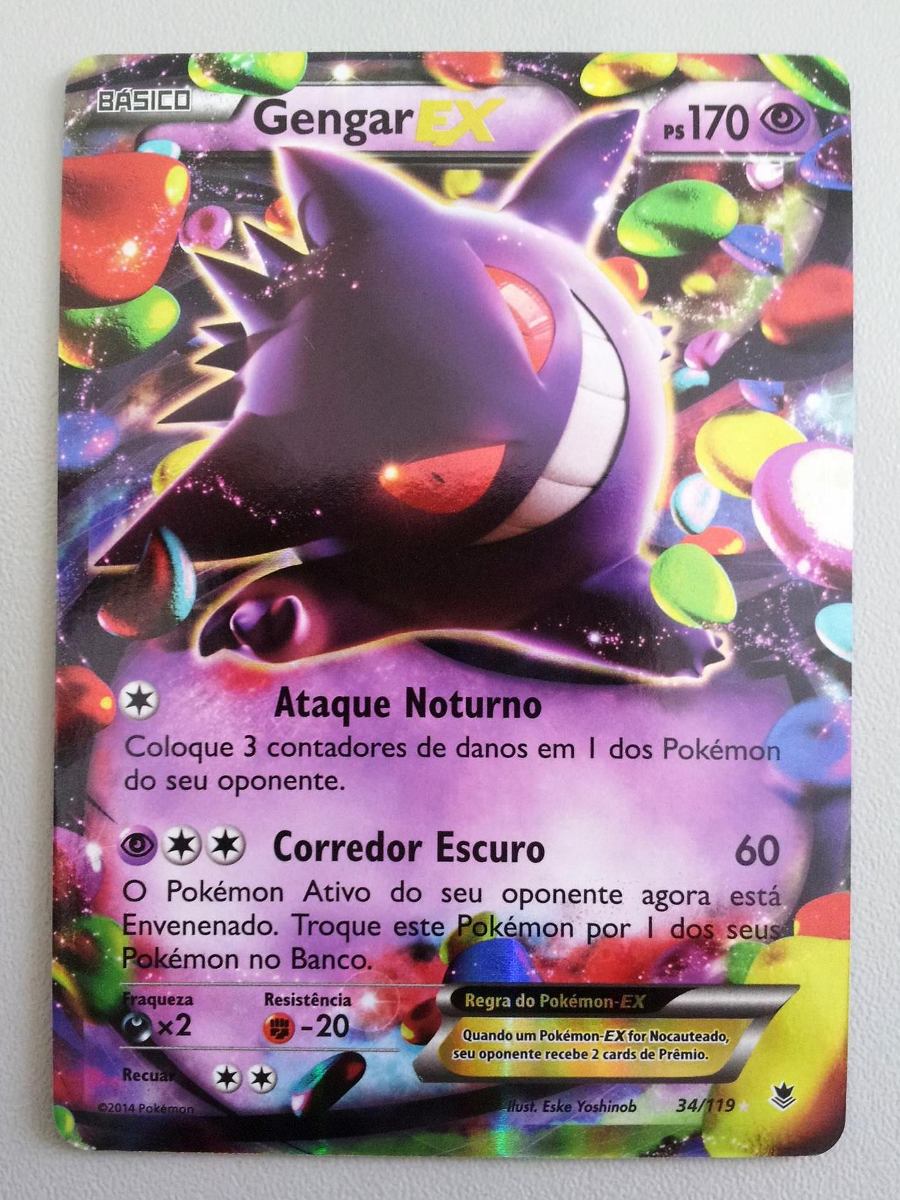 Carta Pokémon Gengar Ex - Força Fantasma - R$ 32,90 em 