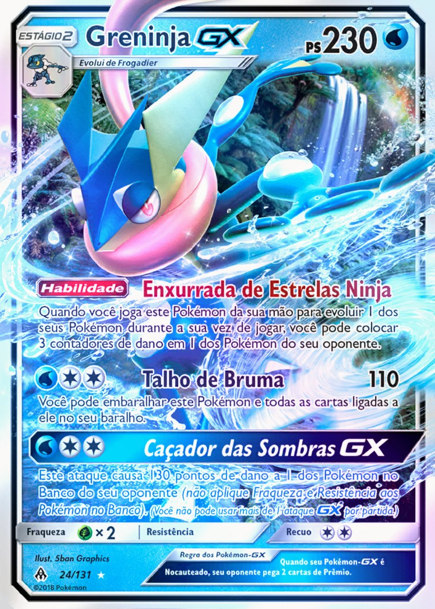 Carta Pokémon Greninja Gx 24/131 Luz Proibida - R$ 99,90 