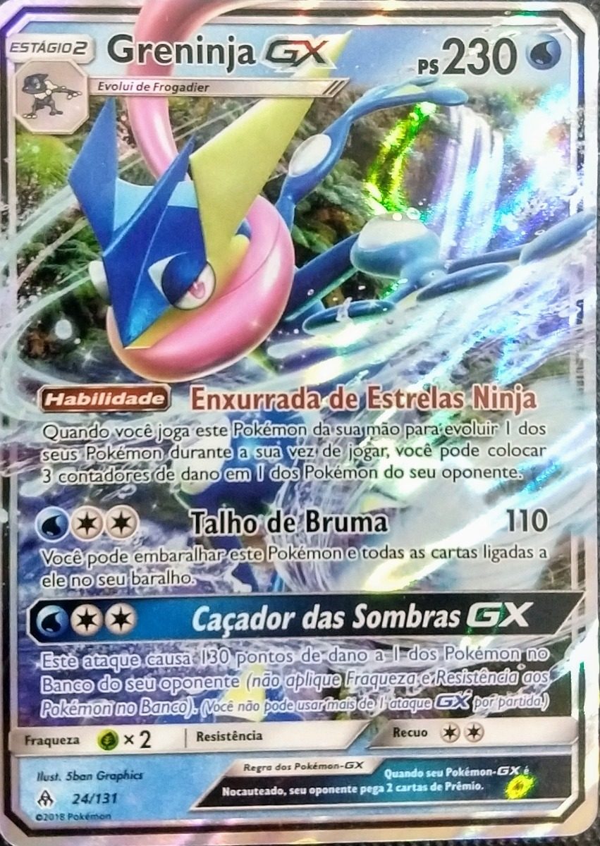 Carta Pokémon Greninja Gx 24/131 Luz Proibida Português Carta Pokémon Greninja Gx 24/131 Luz Proibida Português