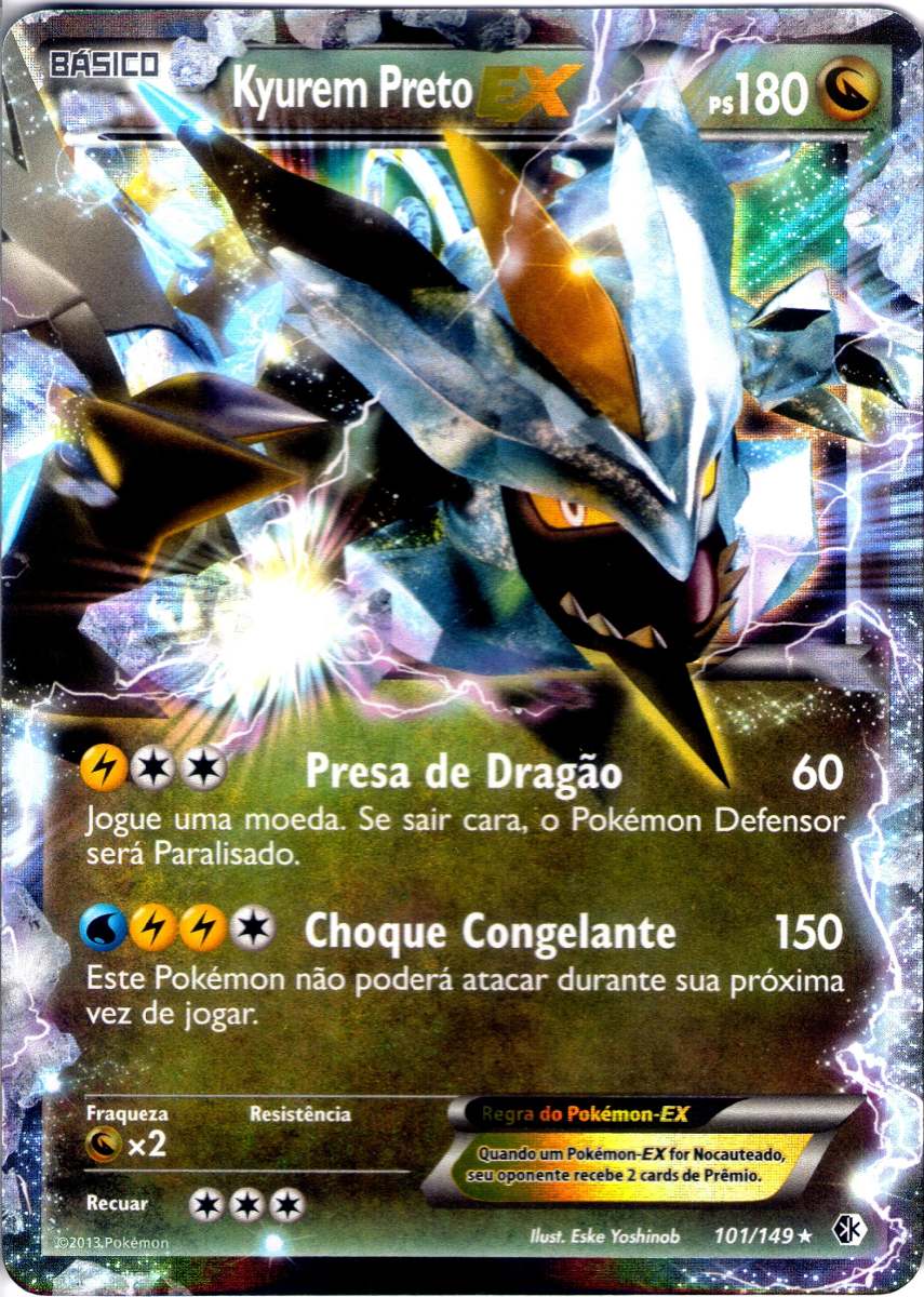 Carta Pokemon - Kyurem Preto Ex 101/149 - Front. Cruzadas 