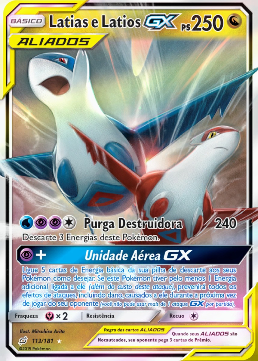 Carta Pokémon Latias E Latios Gx 113/181 União De Aliados 