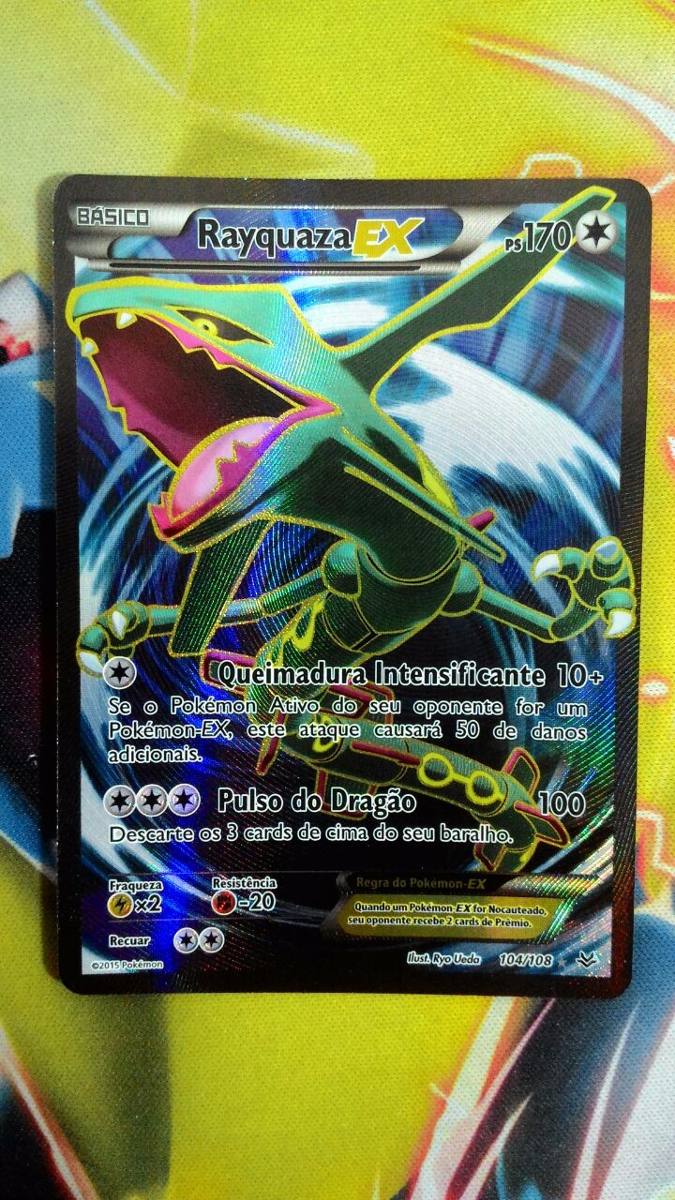 Carta Pokémon Lendário Rayquaza Ex Full Art 104/108 - R 