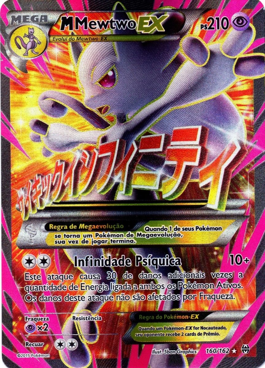 Carta Pokemon Mega Mewtwo Ex Full Art Português Original 