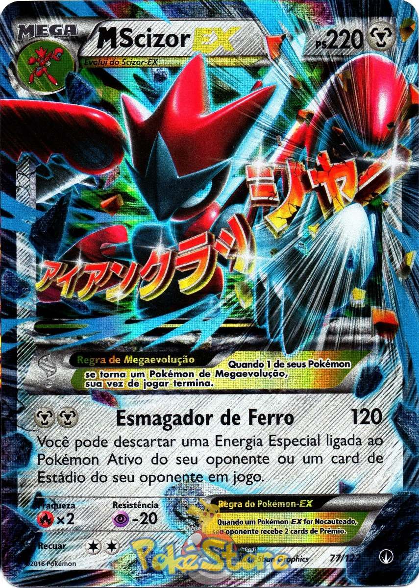 Carta Pokemon Mega Scizor Ex Português Card Original - R 