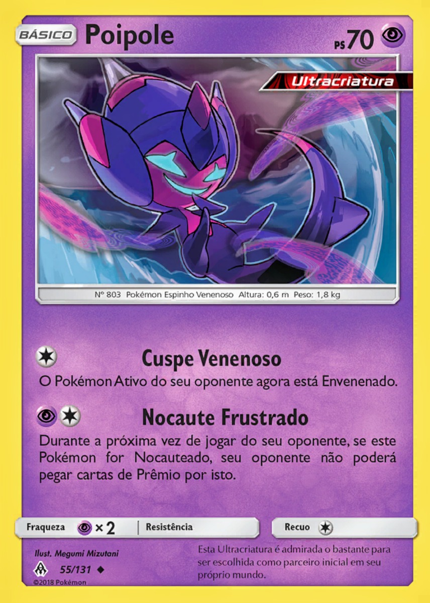 Carta Pokémon Poipole E Naganadel Gx 56/131 Luz Proibida 