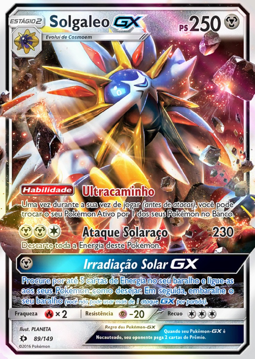 Carta Pokémon Solgaleo Gx E Necrozma Juba Crepúsculo Gx 