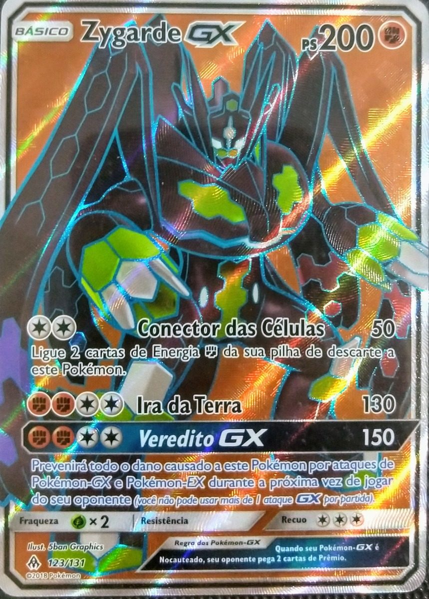 Carta Pokémon Zygarde Gx 123/131 Luz Proibida Português 