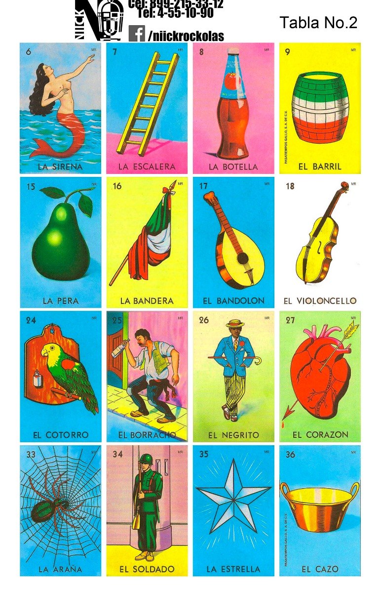 Cartas De Loteria Tradicionales - Para Imprimir - $ 100.00 