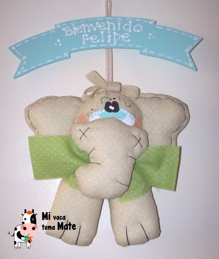 Cartel de nacimiento muñeco elefante bienvenido bebe 300,00 en ...