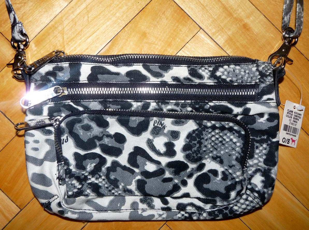 cartera bolso bandolera animal print pink victorias secret