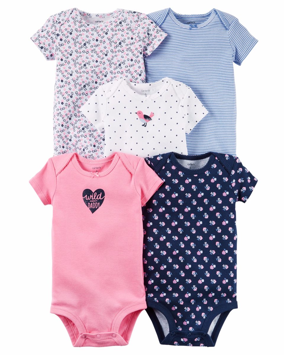 Carters Pañaleros Lote 5 Bodysuits Ropa Americana Niña ...