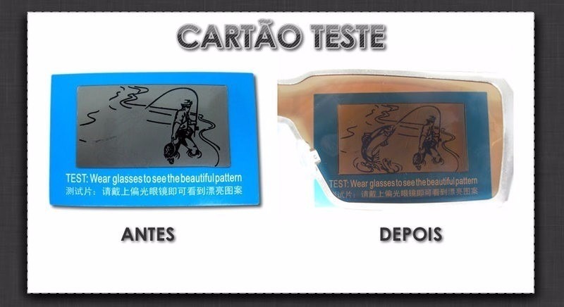 Cartão Teste Para Lentes De Óculos Polarizado + Fr.fixo 7 