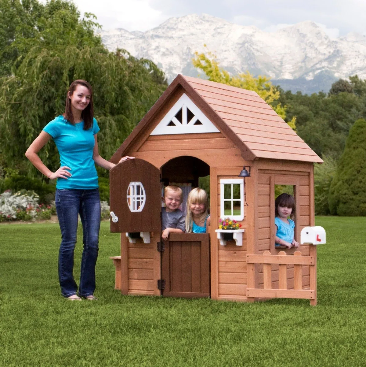 casa de juegos para niños de madera