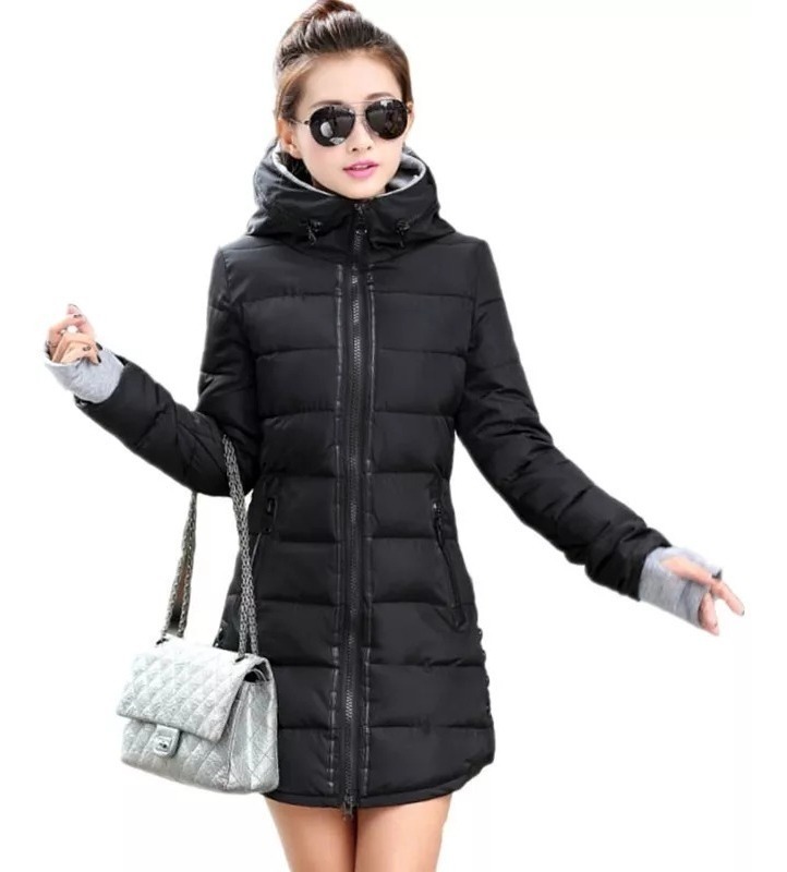 casaco preto nylon feminino