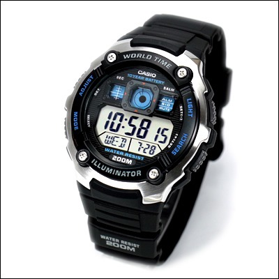 Casio Ae 2000 - Resistente A 200m - Cristal Mineral - $ 688.00 en Mercado Libre
