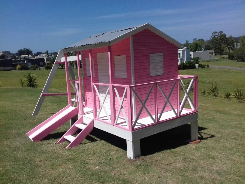 Casitas De Madera Para Niños De 2 Pisos Casita Madera Para Niños Con Hamacas Y Tobogan - $ 26.800,00 en Mercado