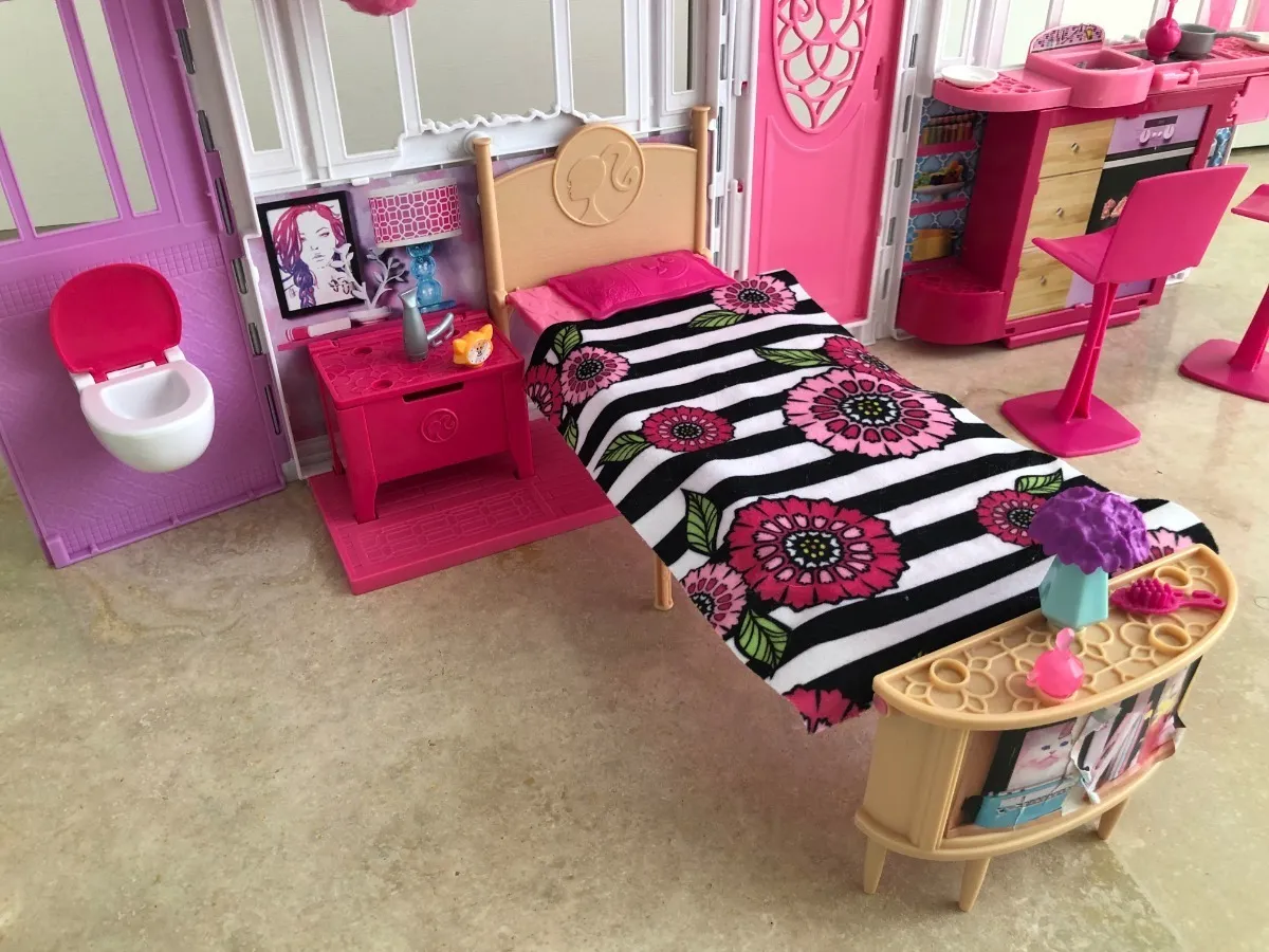Casita Cama Sillas2 900 Mesa 00 Cocina Baño Muñecas Plegable Barbie c34RqL5Aj