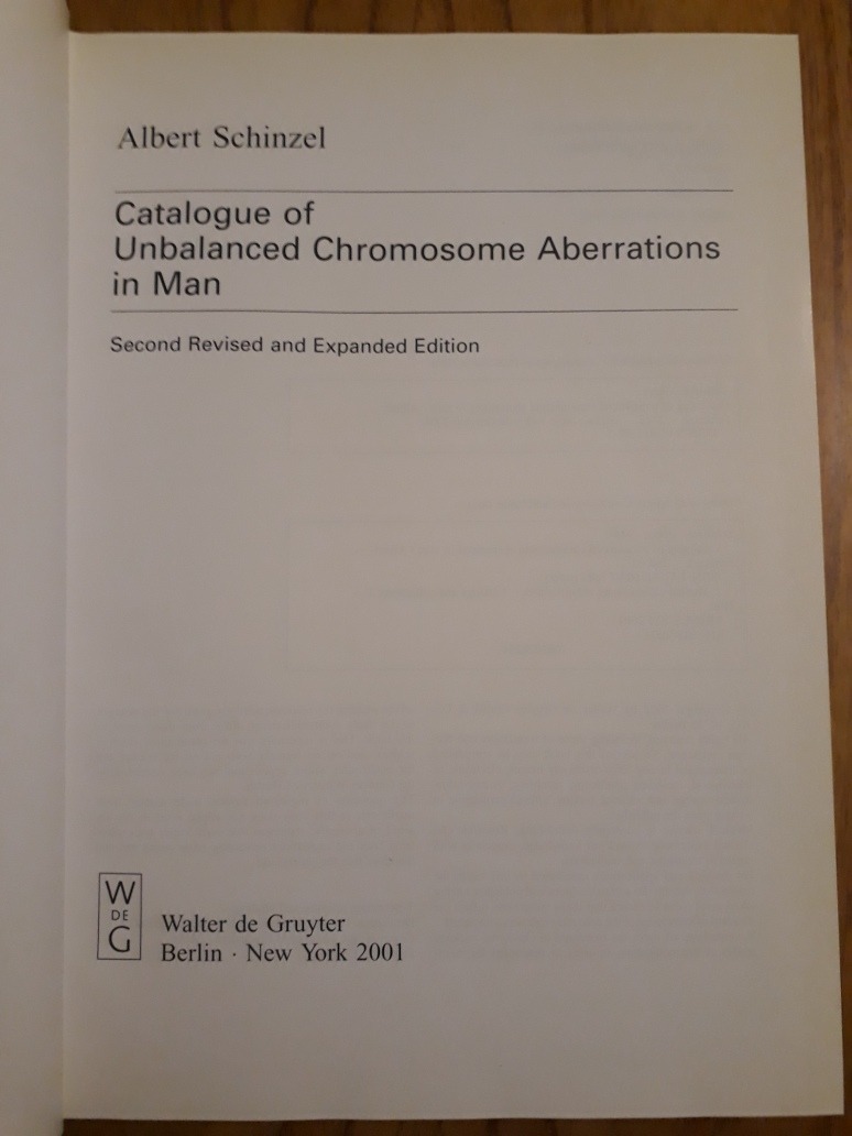 Schinzel - Catalogue Aberrations Albert Man Chromosome In - In Schinzel Aberrations Chromosome Man Catalogue Albert