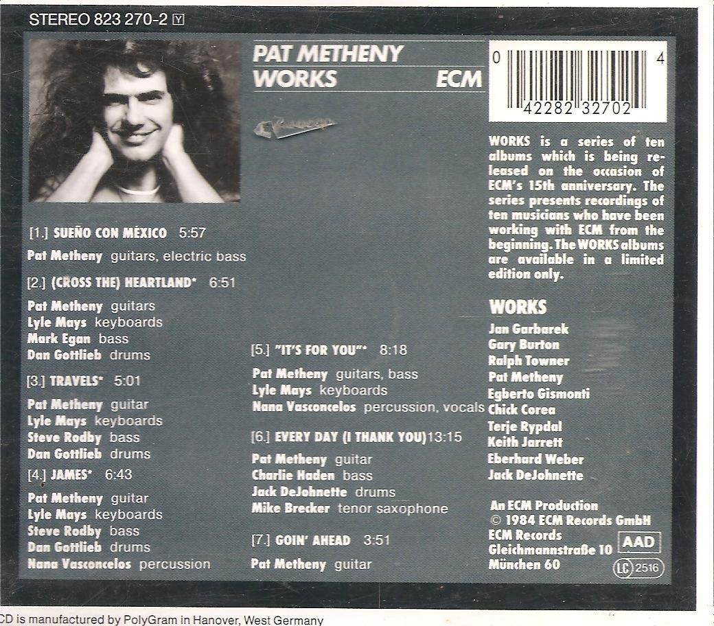 cd pat metheny works nana vasconcelos importado r 30 00 pat metheny works