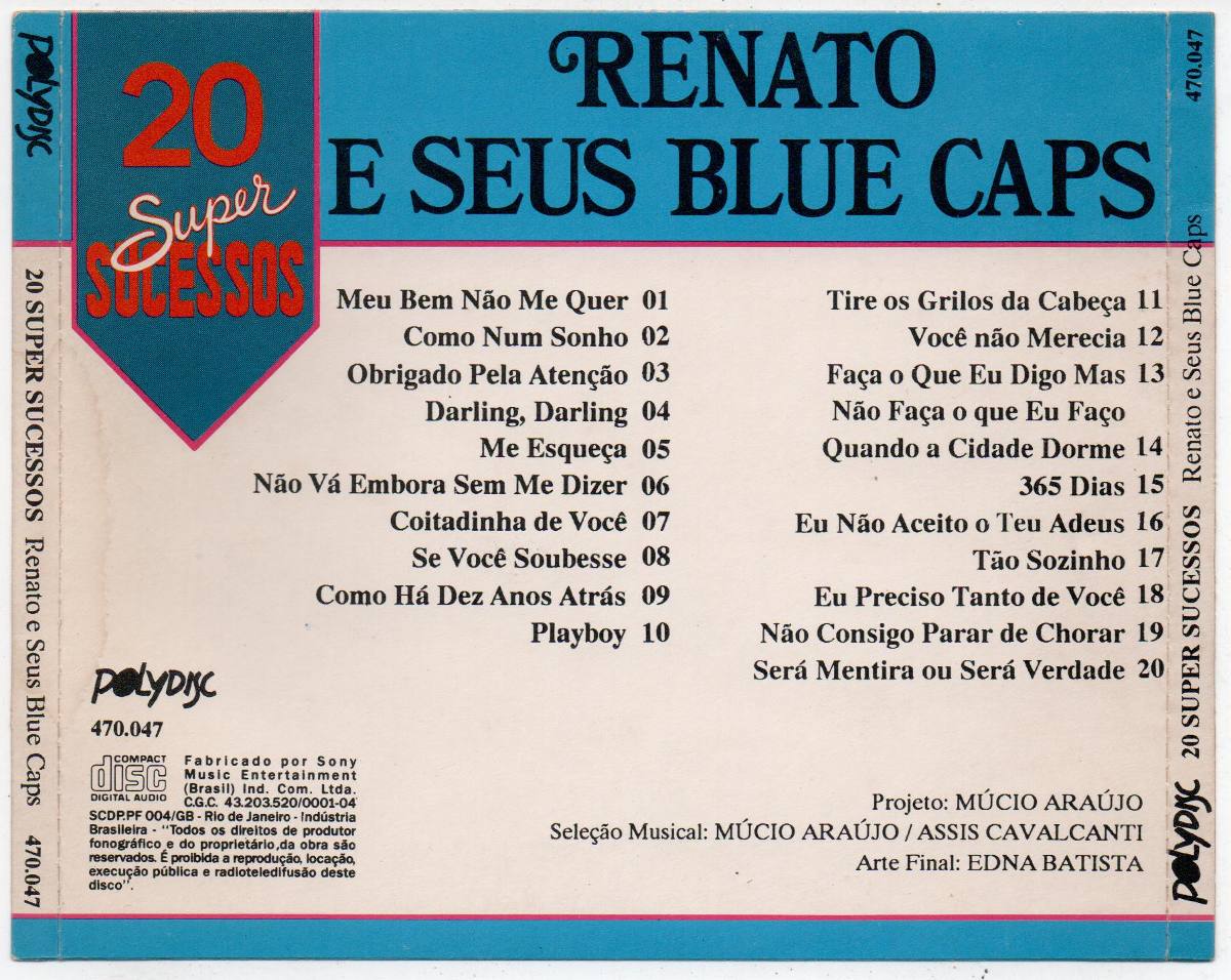 Cd Renato E Seus Blue Caps - 20 Super Sucessos - Playboy - R$ 20 ...