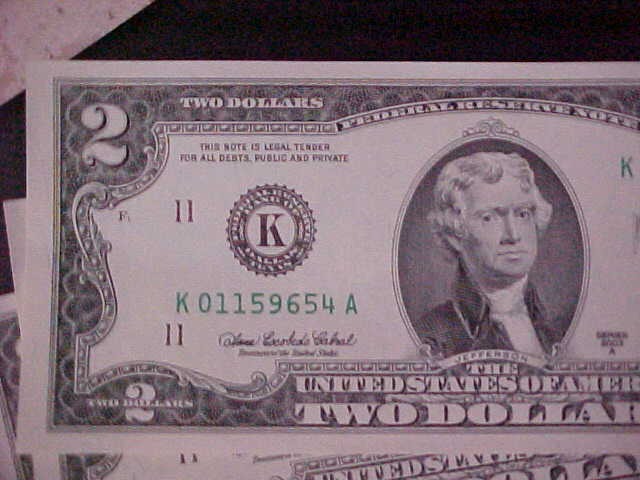 Cedula De Dois Dolares / Two Dollar Bill / Nota De 2 Dolar 