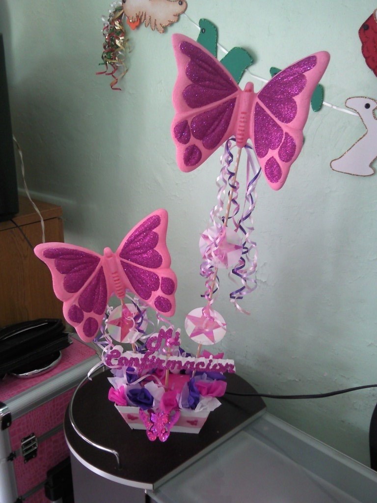 Centro De Mesa Especial Con Mariposas - $ 65.00 en Mercado Libre