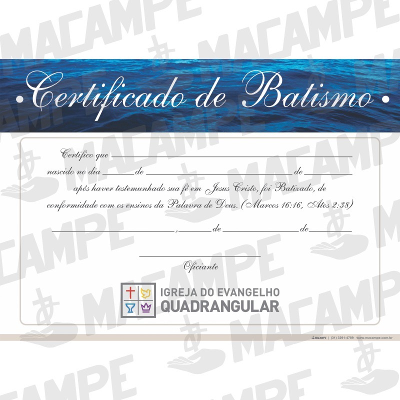 certificado batismo quadrangular 10 unidades r 16 00 certificado de batismo