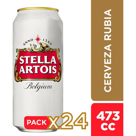 Cerveza Stella Artois Lata 24 Unidades 473cc
