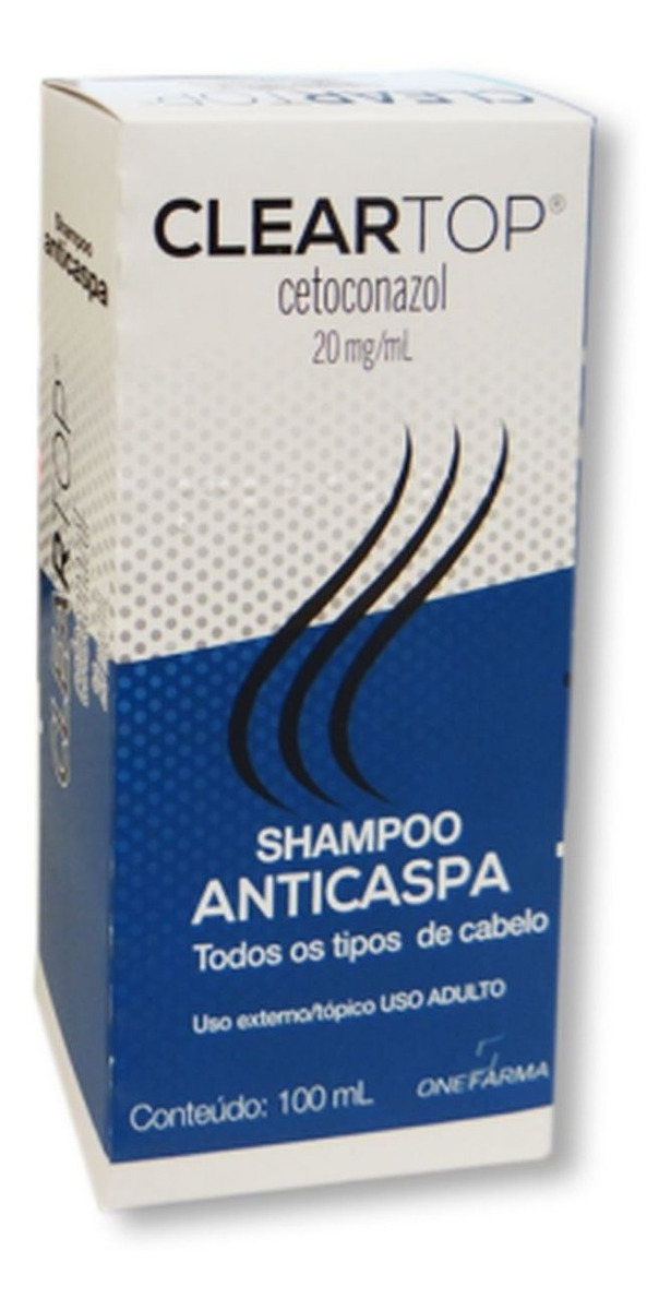 Cetoconazol Shampoo Cleartop Anticaspa - Kit 3 X 100ml - R$ 51,99 em