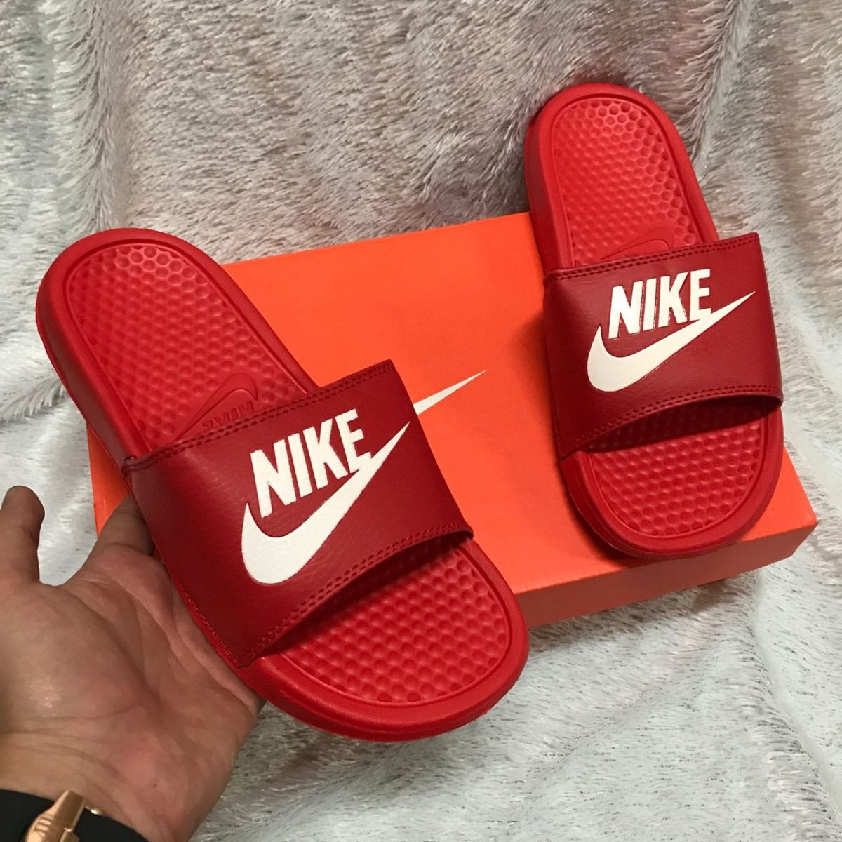 sandalias nike hombre rojas